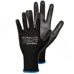 12-120 Paar schwarz PU-Handschuhe